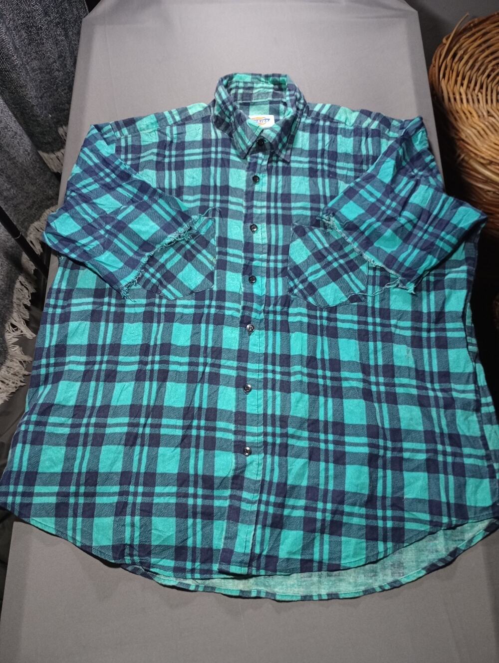 Dickies Cut Off Short Sleeve Button Up Shirt Men's Size XL